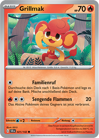 Pokemon - Stellarkrone - Grillmak - Reverse Holo 021/142 (DEUTSCH)                                                          