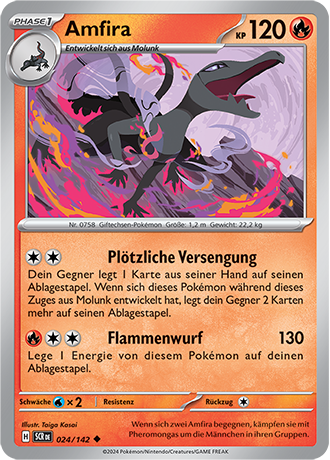 Pokemon - Stellarkrone - Amfira - Reverse Holo 024/142 (DEUTSCH)                                                            