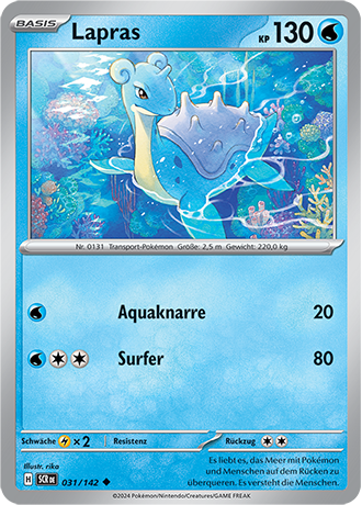 Pokemon - Stellarkrone - Lapras - Reverse Holo 031/142 (DEUTSCH)                                                            