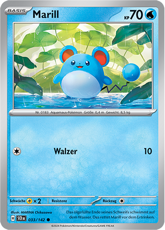 Pokemon - Stellarkrone - Marill - Reverse Holo 033/142 (DEUTSCH)                                                            