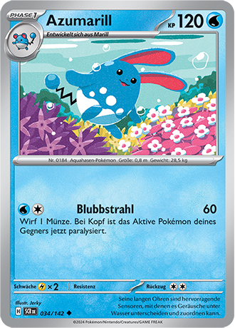 Pokemon - Stellarkrone - Azumarill - Reverse Holo 034/142 (DEUTSCH)                                                            