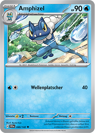 Pokemon - Stellarkrone - Amphizel - Reverse Holo 040/142 (DEUTSCH)                                                            