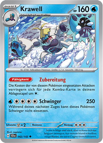 Pokemon - Stellarkrone - Krawell - Reverse Holo 042/142 (DEUTSCH)                                                             