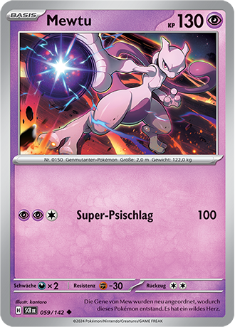 Pokemon - Stellarkrone - Mewtu - Reverse Holo 059/142 (DEUTSCH)                                                                 