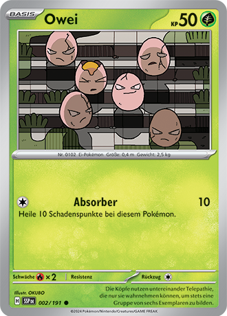 Pokemon - Stürmische Funken - Owei - Reverse Holo 002/191 (DEUTSCH) 