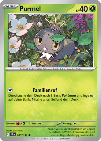 Pokemon - Stürmische Funken - Purmel - Reverse Holo 005/191 (DEUTSCH) 