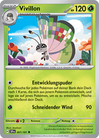 Pokemon - Stürmische Funken - Vivillon - Reverse Holo 007/191 (DEUTSCH)  