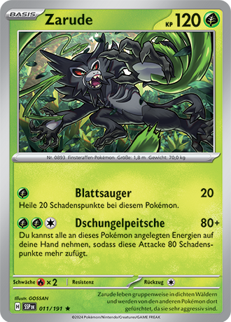 Pokemon - Stürmische Funken - Zarude - Reverse Holo 011/191 (DEUTSCH)  
