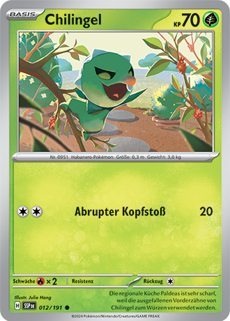 Pokemon - Stürmische Funken - Chilingel - Reverse Holo 012/191 (DEUTSCH) 