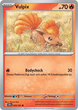 Pokemon - Stürmische Funken - Vulpix - Reverse Holo 016/191 (DEUTSCH)