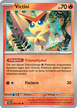 Pokemon - Stürmische Funken - Victini - Reverse Holo 021/191 (DEUTSCH) 