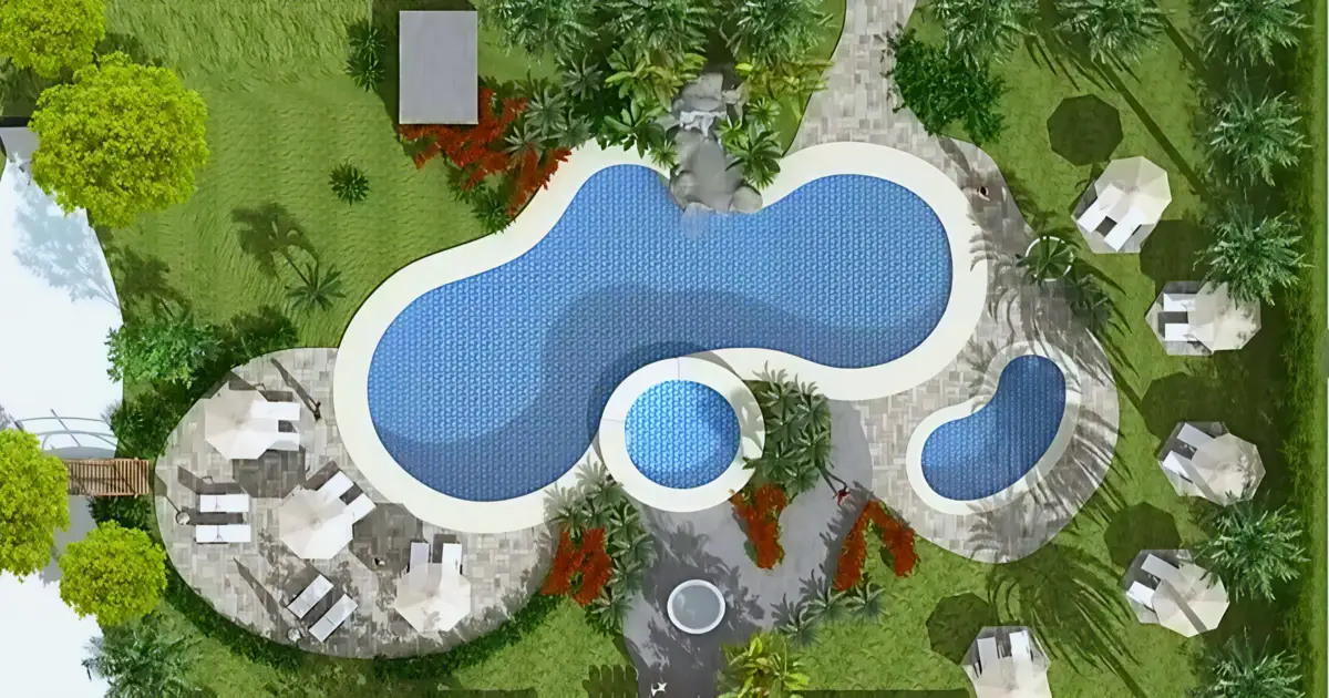 Proyecto de diseño único para piscina de lujo.