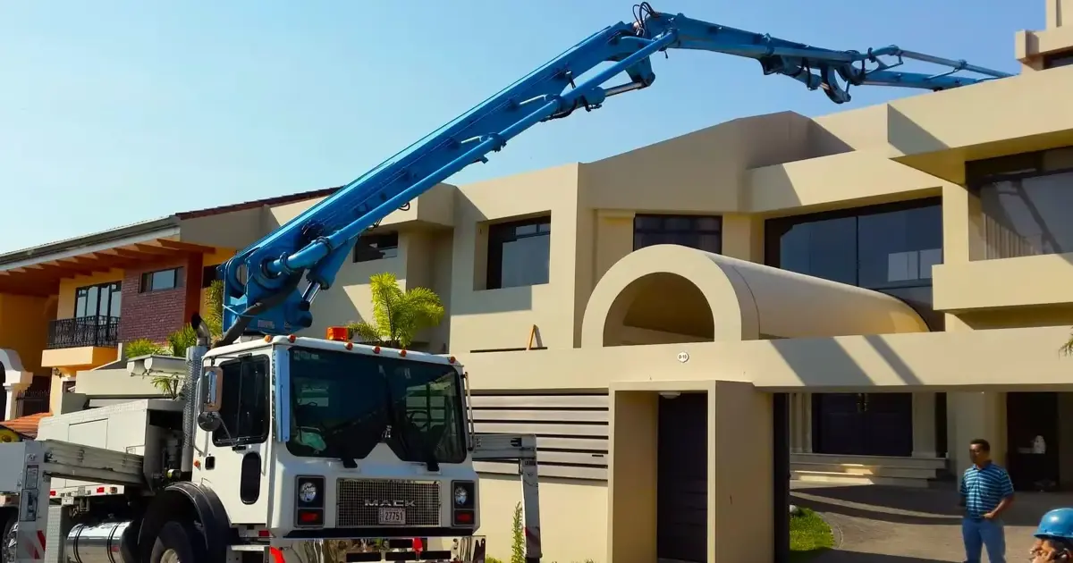 Chorrea en construcción de piscina residencial.