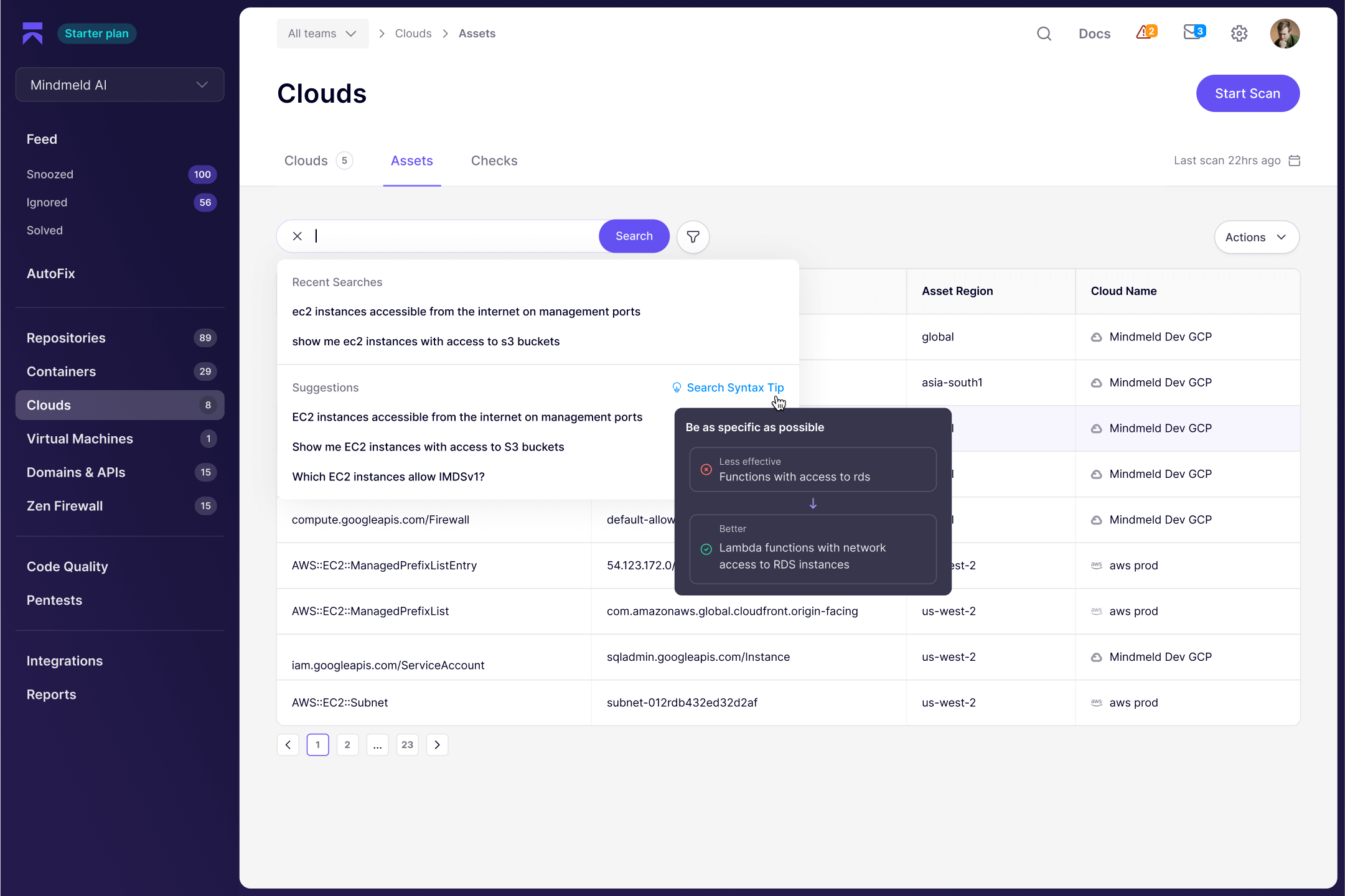 Dashboard with autofixes tab