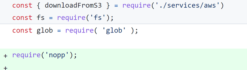 Preventing prototype pollution by implementing nopp, step 1: example commit for importing the library.