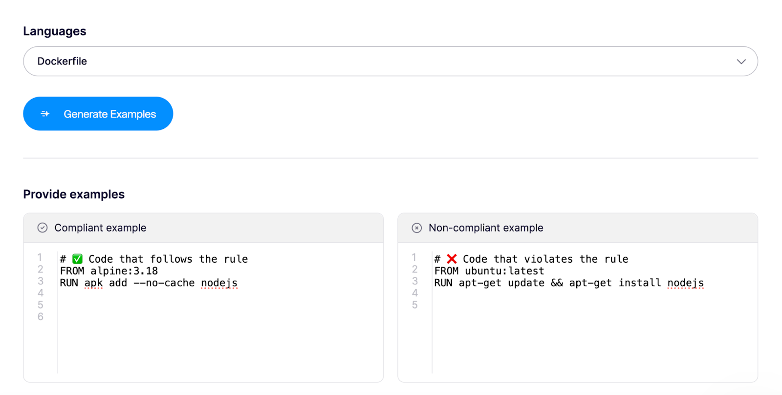 Aikido security complaint vs. non-complaint examples