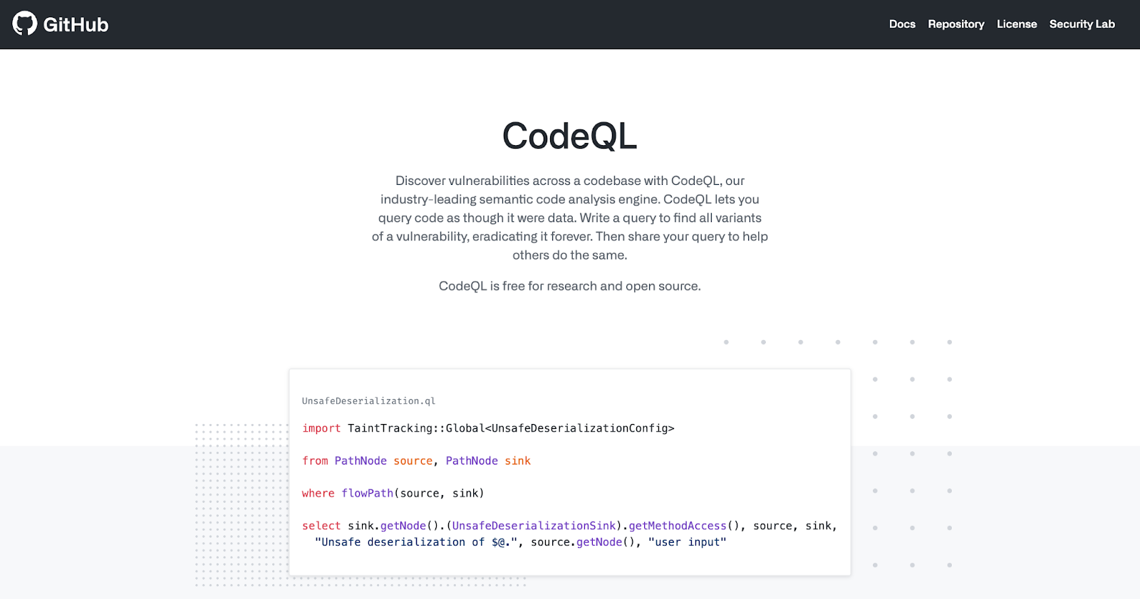 GitHub CodeQL