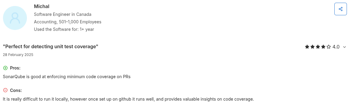 SonarQube review