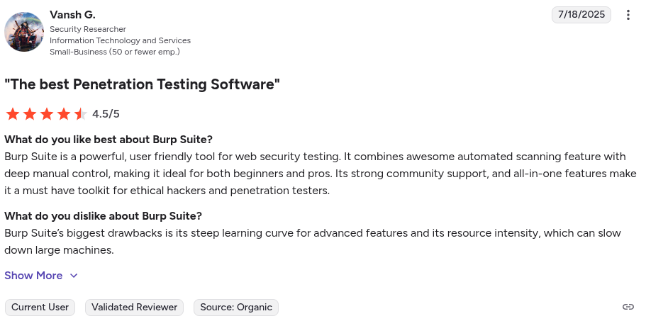 Burp Suite Reviews