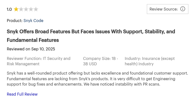 Snyk Cloud Reviews