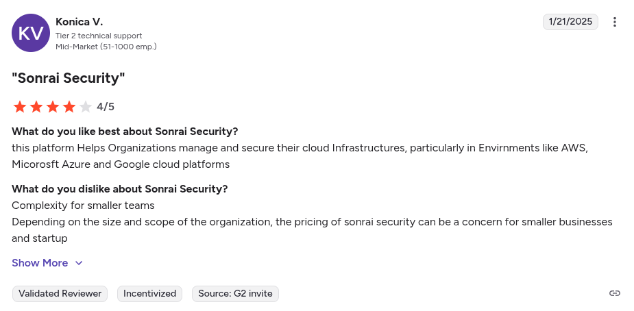 Sonrai Security Reviews