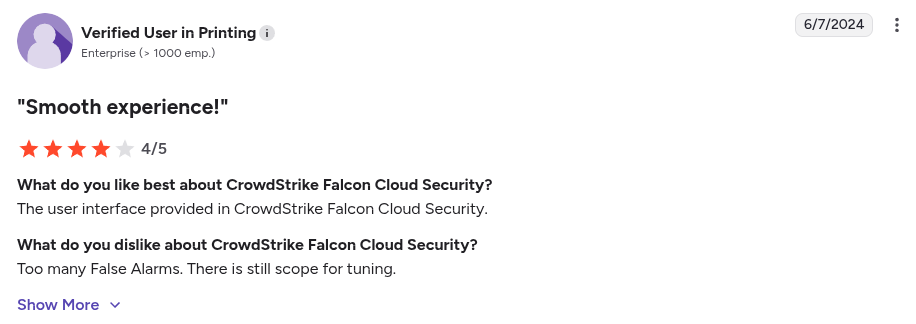 Crowdstrike Falcon Cloud Security Reviews
