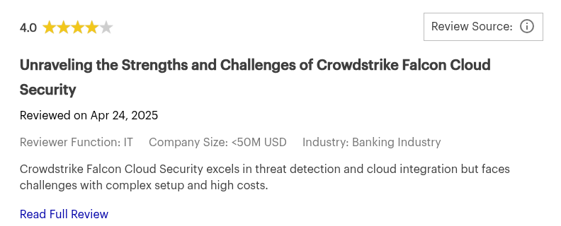 CrowdStrike Falcon Cloud Security Review