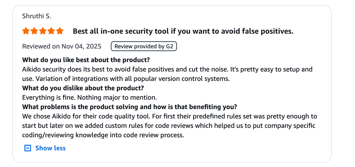 Aikido Security Reviews