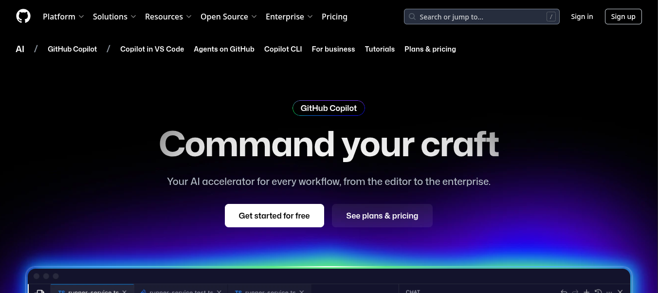 GiHub Copilot website