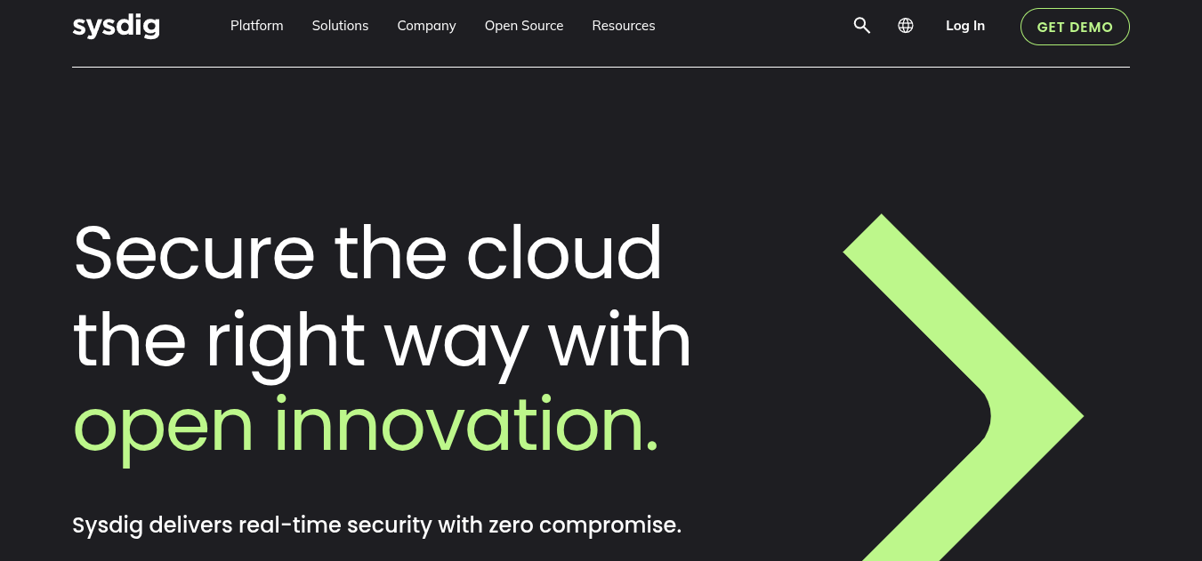 Sysdig Secure website