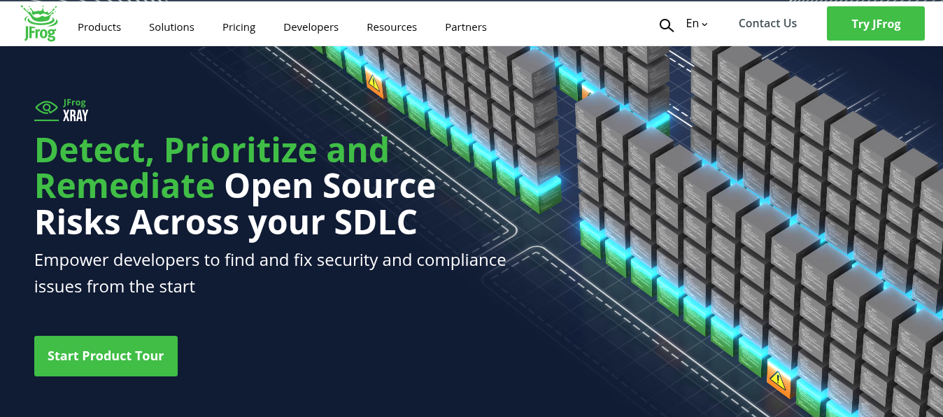 Sitio web de JFrog Xray