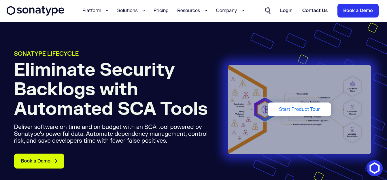 Sitio web de Sonatype Nexus Lifecycle