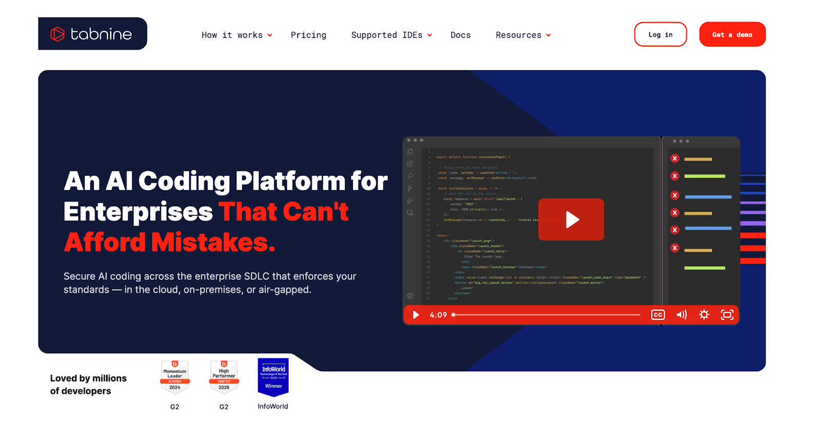 Sitio web de Tabnine