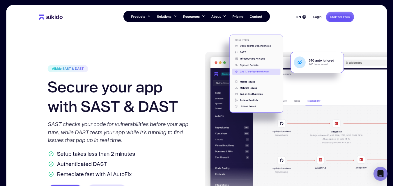 Tests de sécurité des applications Aikido Security