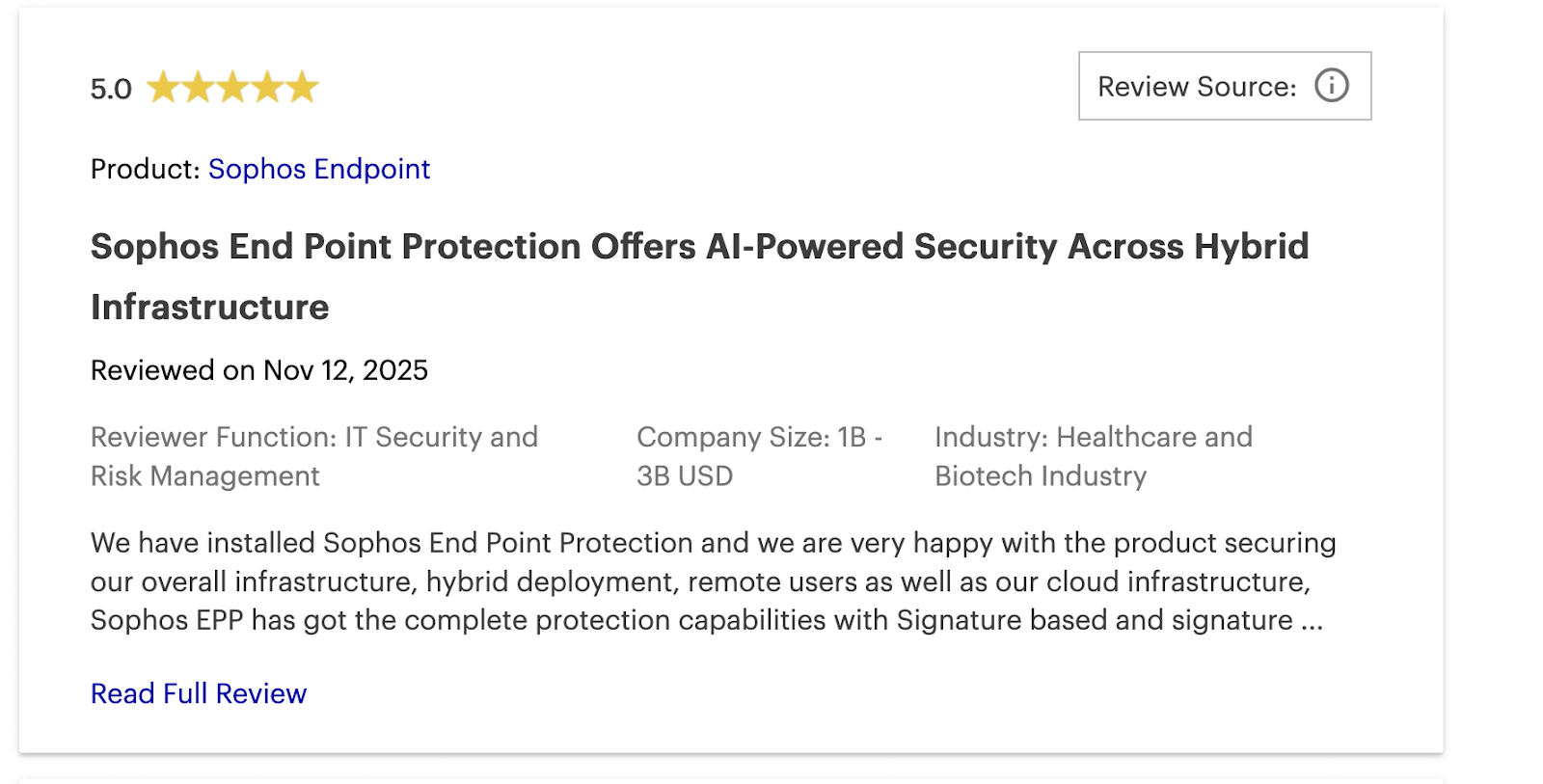 Sophos Review 