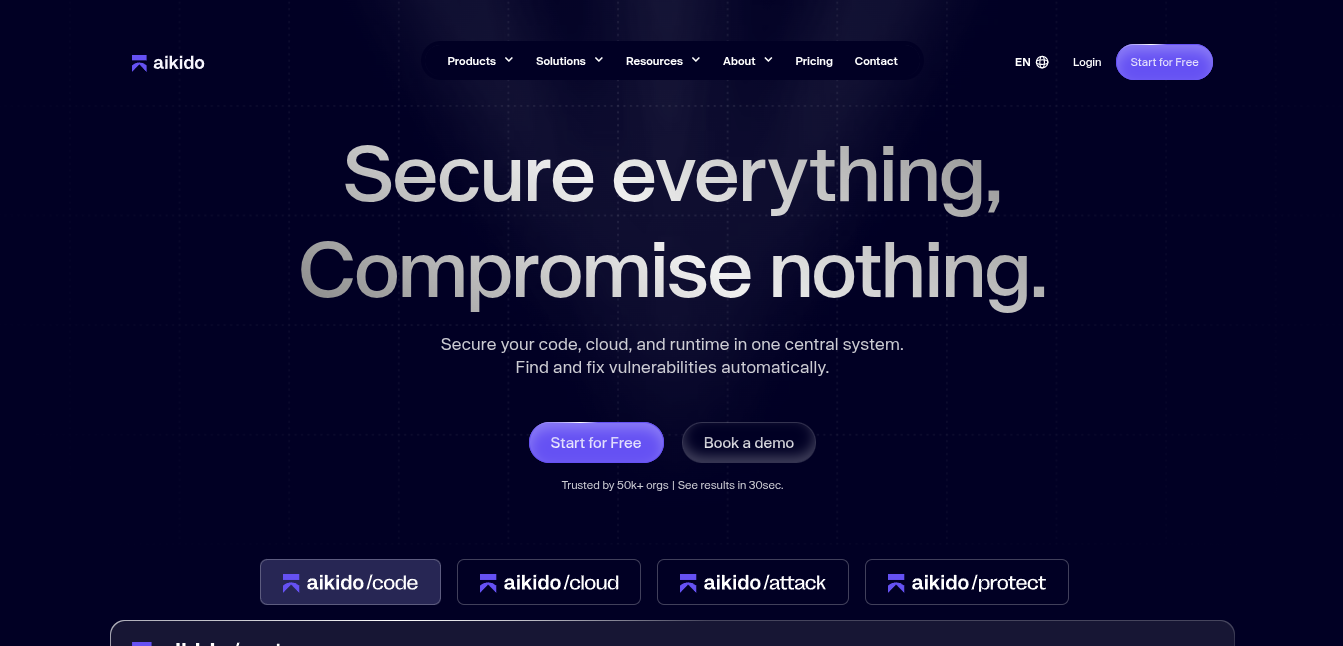 Aikido Security ウェブサイト