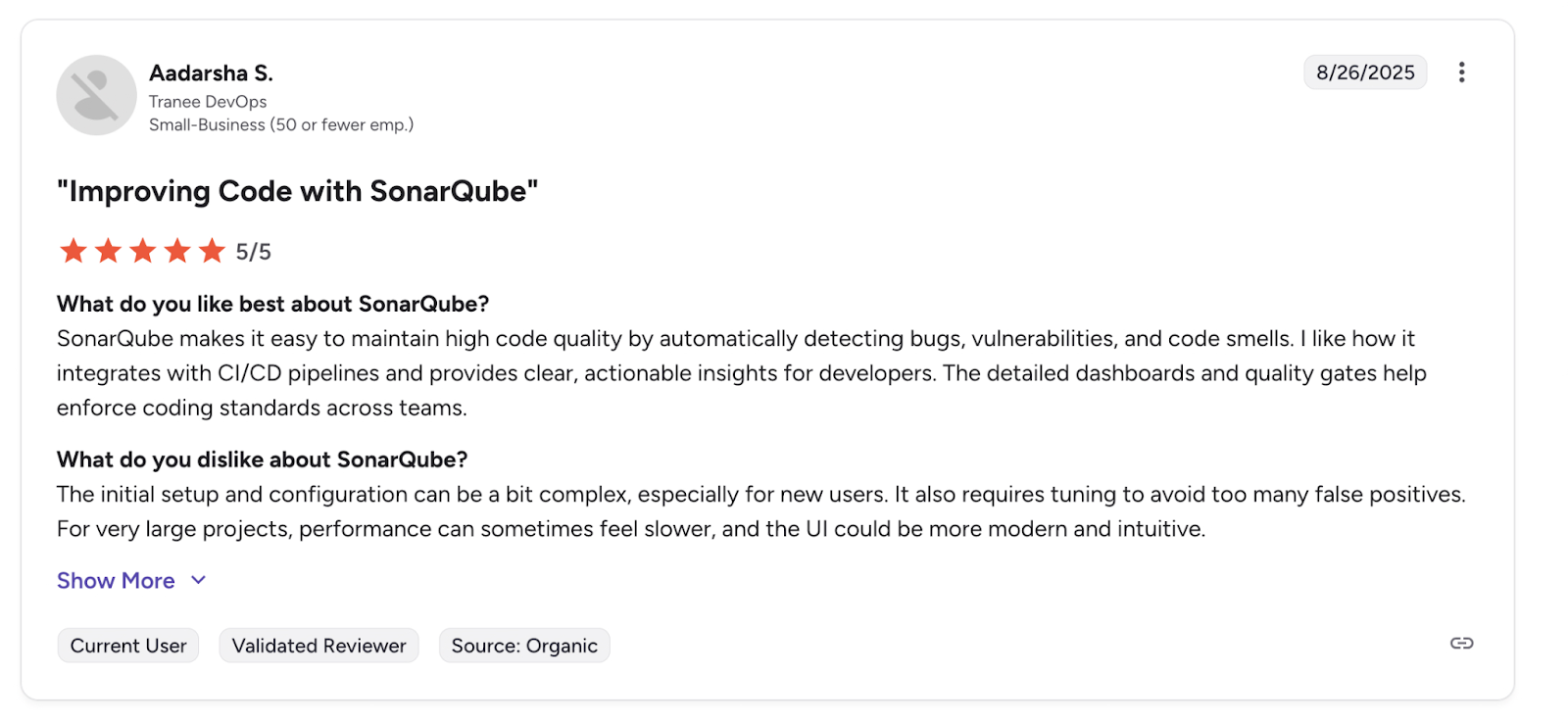 SonarQube Review