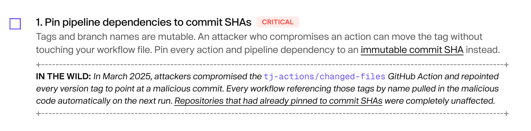 Pipeline-Abhängigkeiten an Commit-SHAs binden