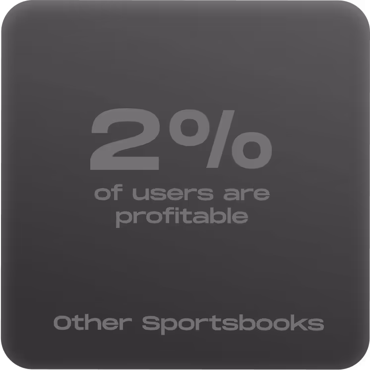 a card that reads "3% of their users are profitable", in reference to other sports trading apps