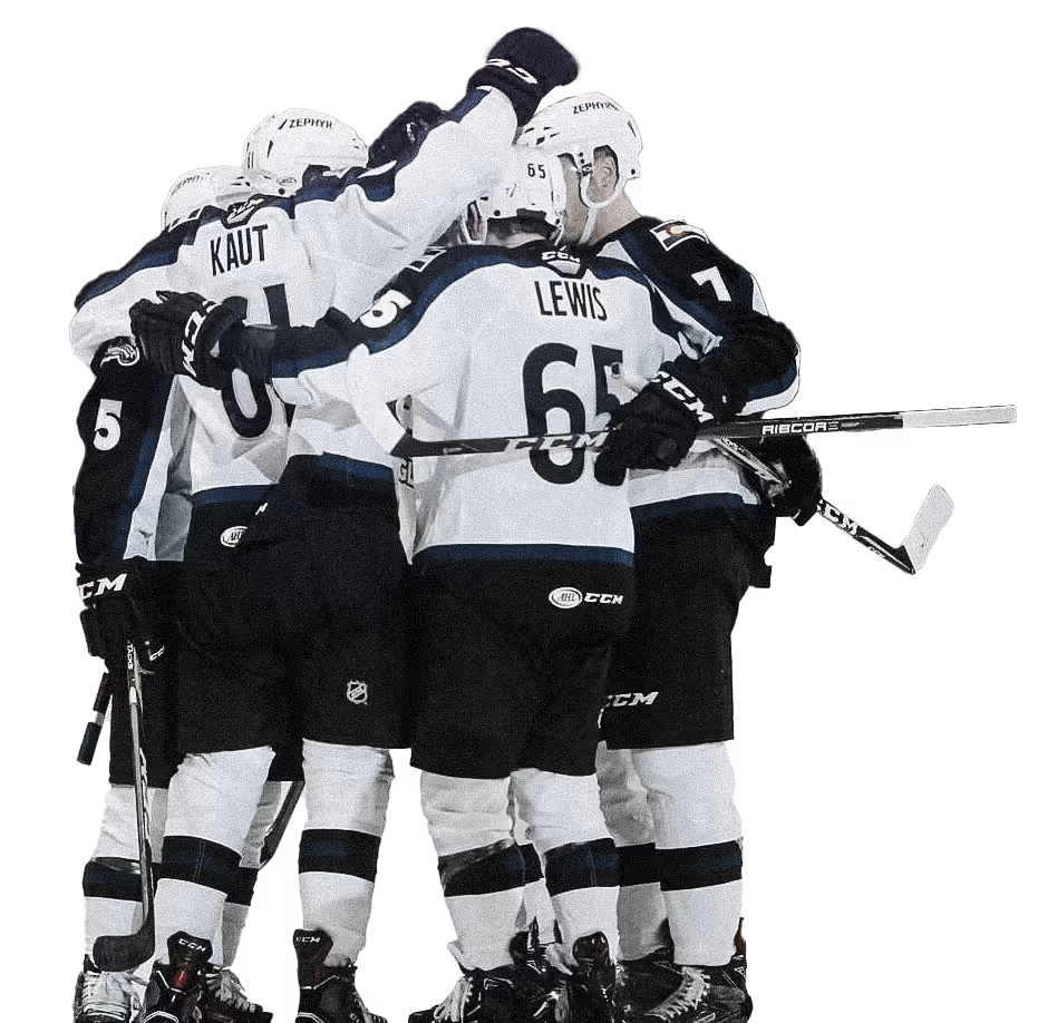 Hockey players celebrating