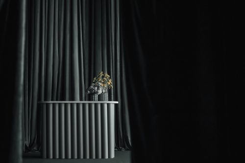 black curtain design for luxury event