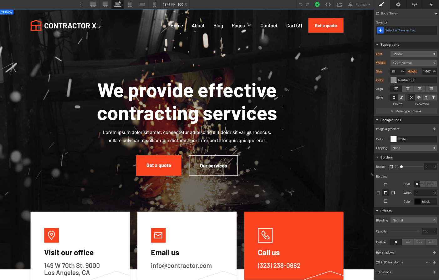 Typography - Contractor X Webflow Template