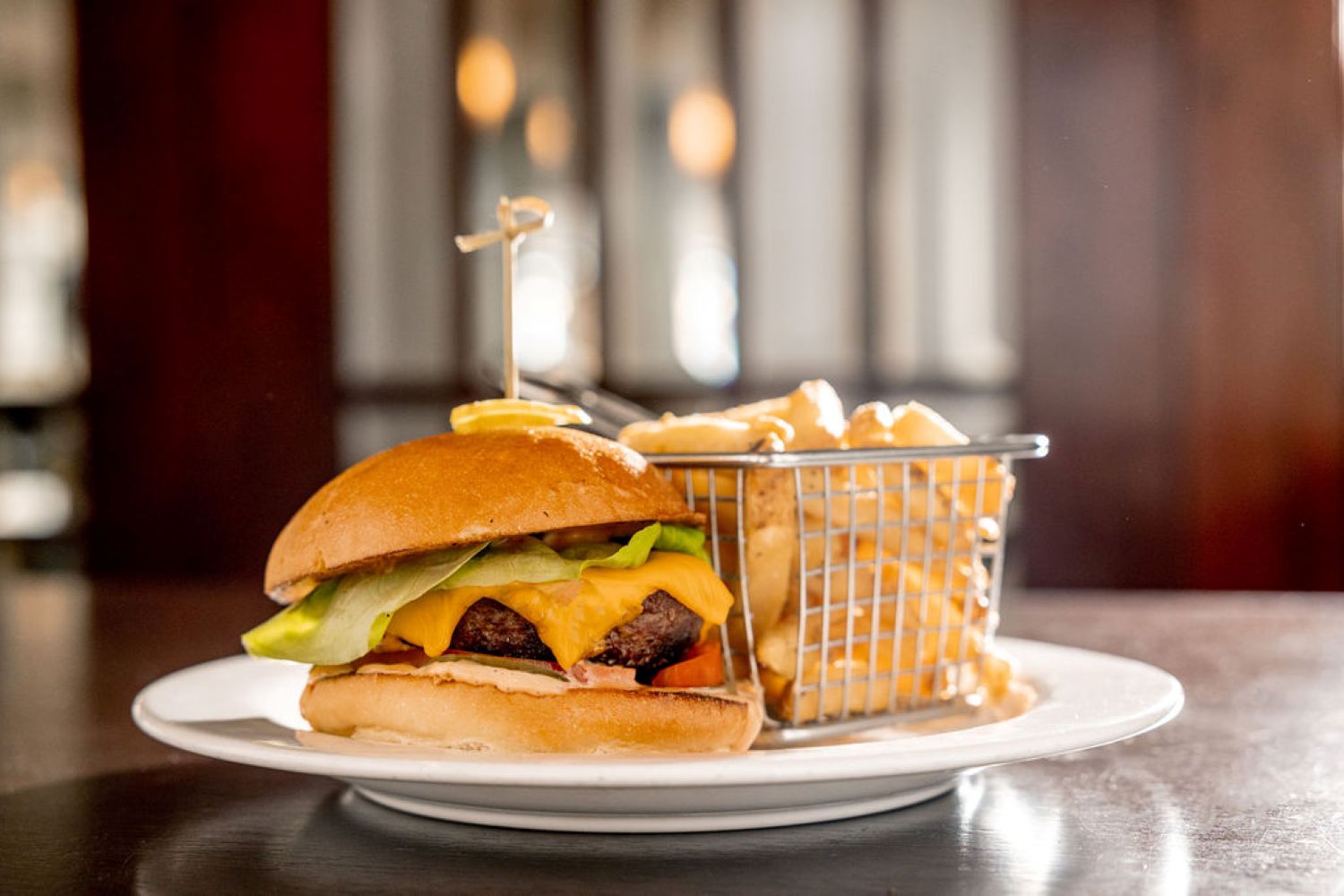 Cheeseburger and French fries