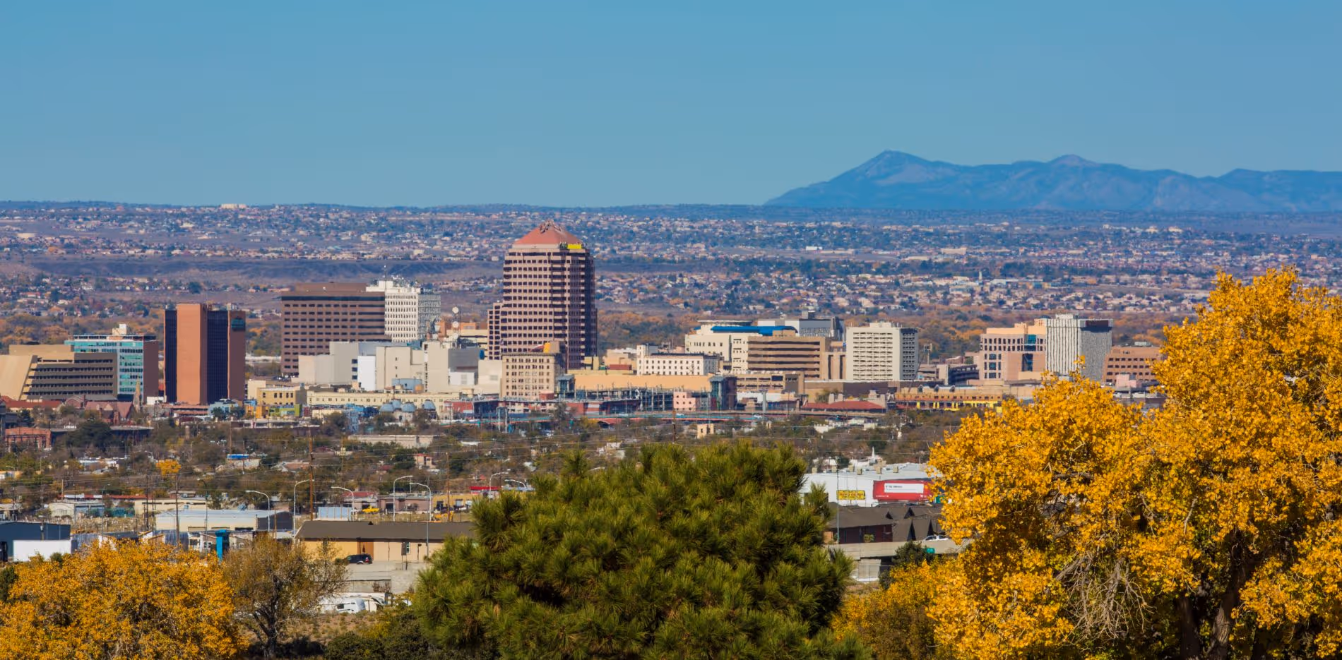 Albuquerque skyline in fall