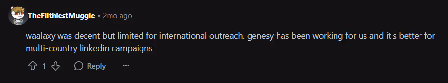 A dissatisfied Waalaxy customer review from Reddit