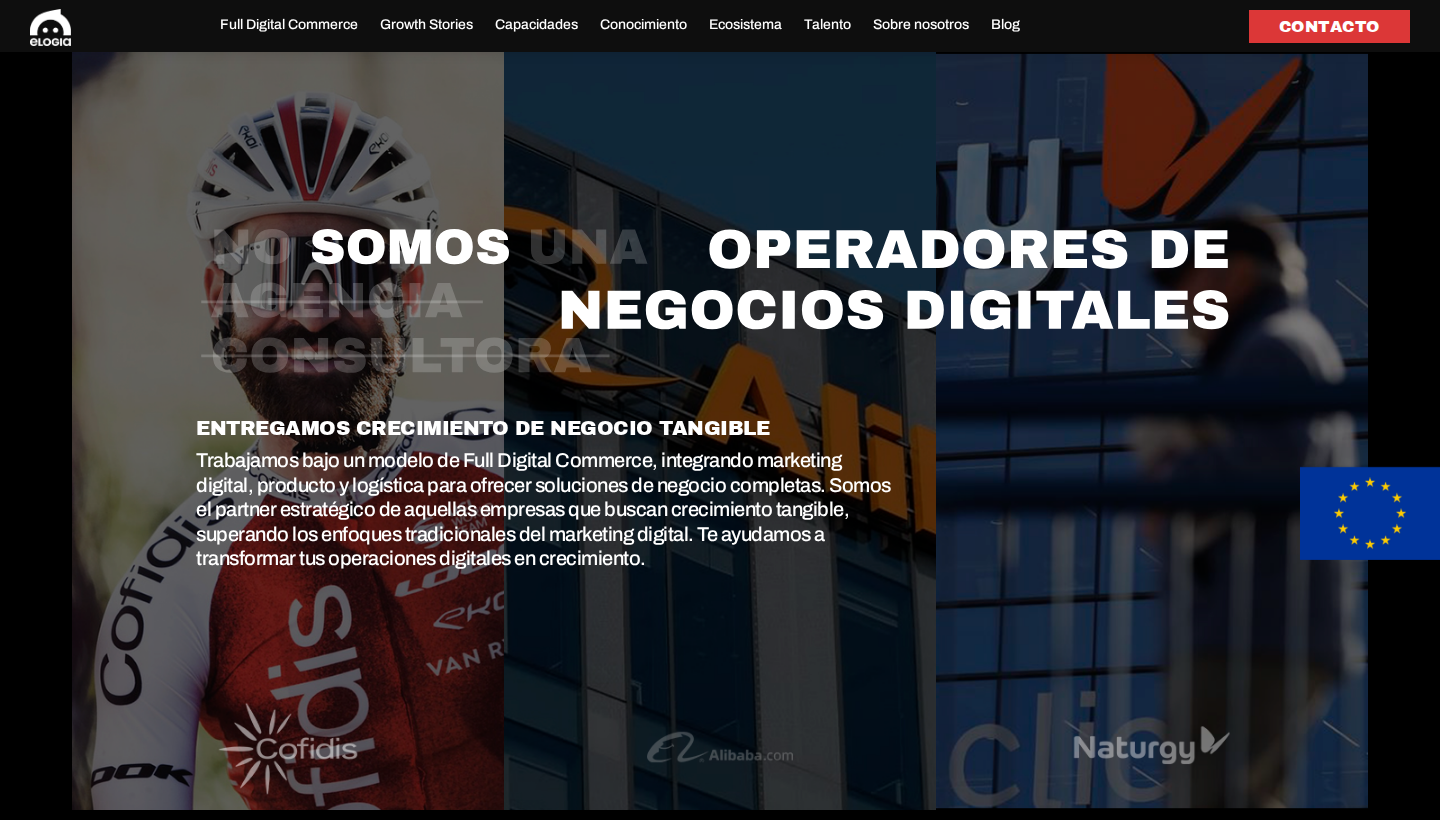 Elogia homepage screenshot