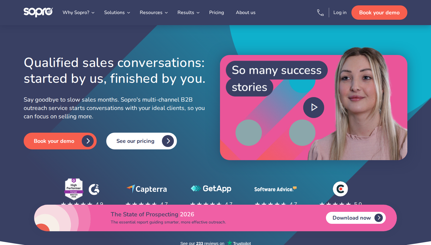 Sopro homepage screenshot