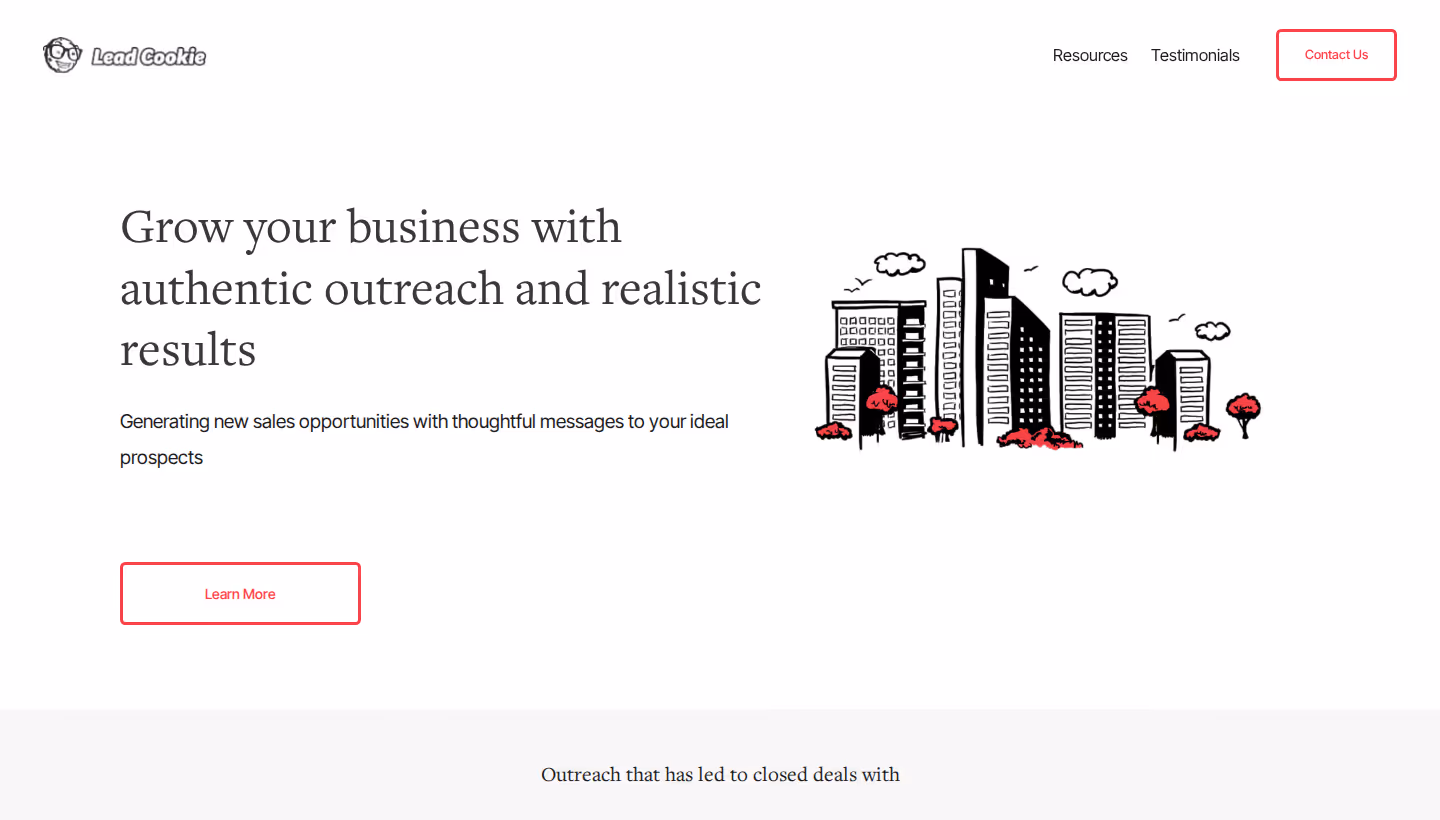 Lead Cookie homepage screenshot