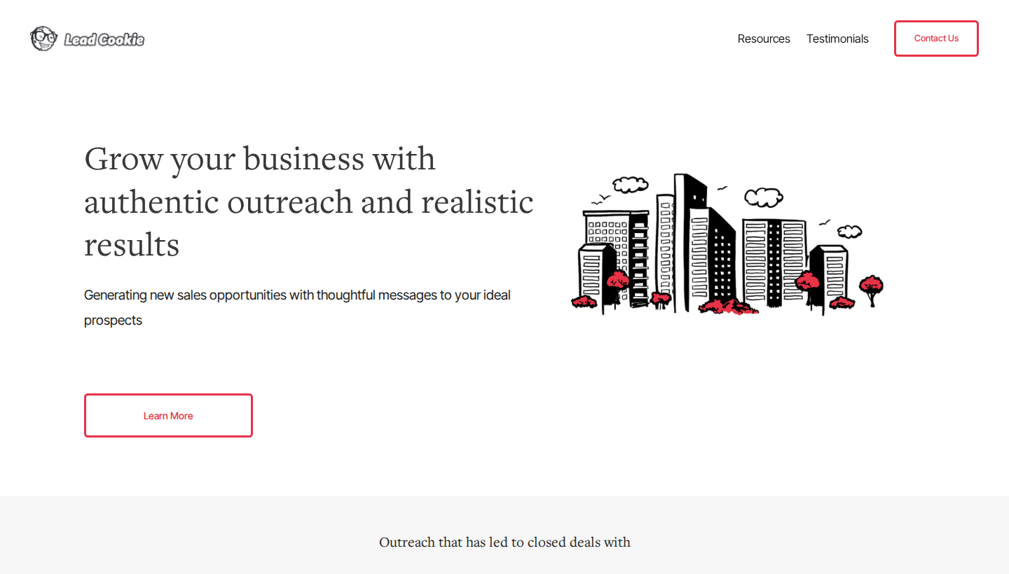 Lead Cookie homepage screenshot