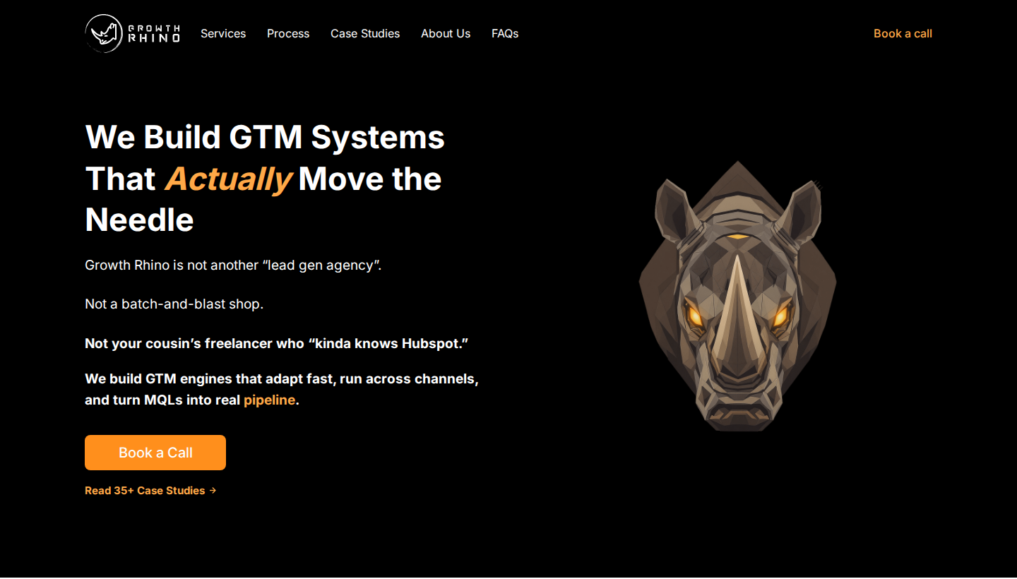 Growth Rhino homepage screenshot